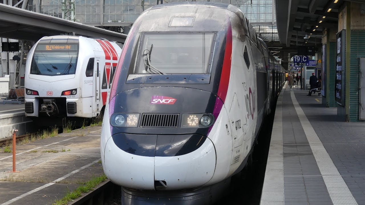 4K: 1 hour Trains in germany-Frankfurt main station-TGV bullet train. 