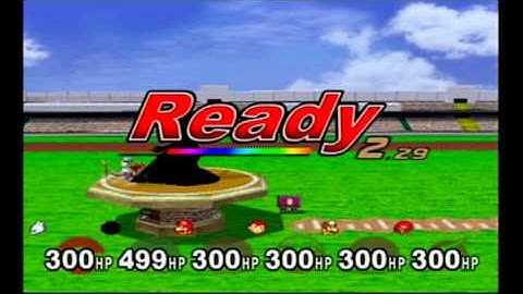 Super Smash Bros Melee Debug Menu Fun - 5 CPU vs Giant Dark Peach