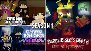 FNAF: Purple Guy Lore ( Part 1-3 ) Season 1 -  Minecraft Animation Compilation
