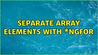 Separate array elements with \*ngFor