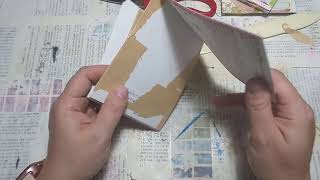 DIY Accordion Art Journal from Packaging ♻️ Using Vintage Piano Rolls as Backgrounds