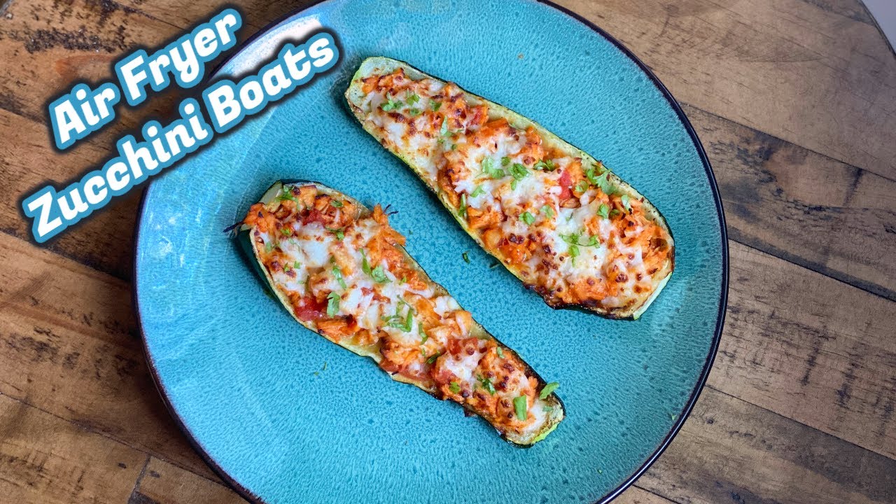 Air fryer Stuffed Zucchini Boats Keto Friendly! YouTube