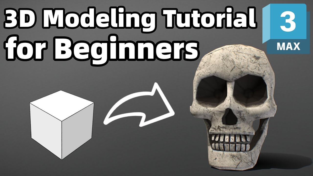Modeling a Skull from a Cube in 3ds Max | Beginner 3D Modeling Tutorial ...