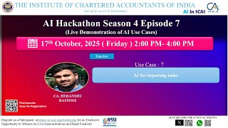 AI Hackathon S4 E7 UC7 – AI for Repeating Tasks – CA. Himanshu Rastogi