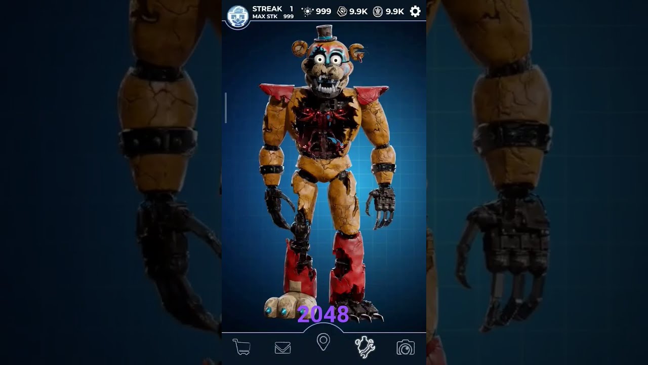 Fnaf Glamrock Freddy Evolution 2040 2053 Bonnie Chica Foxy Fnafedit Shorts