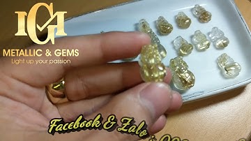 Tỳ hưu thạch anh tóc vàng bã mía ánh titan rực rỡ lung linh tạc nét