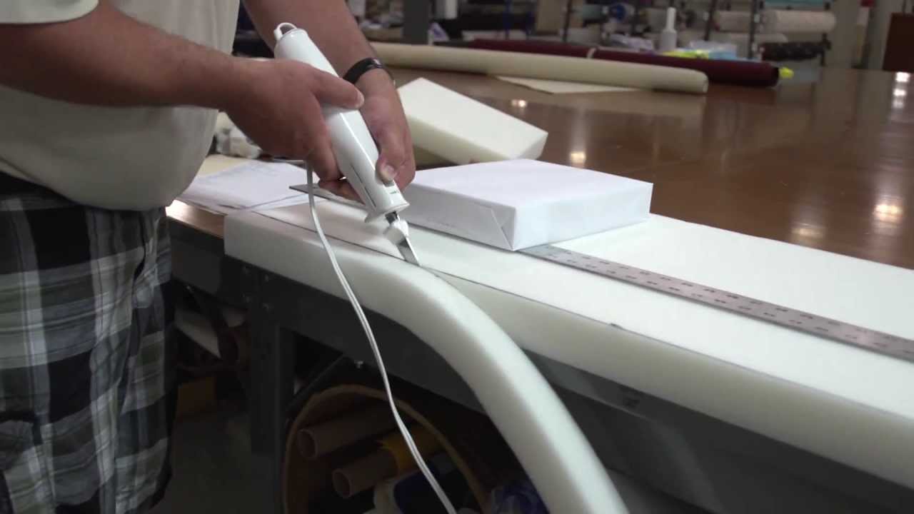 Cutting Foam with an Electric Kitchen Knife 