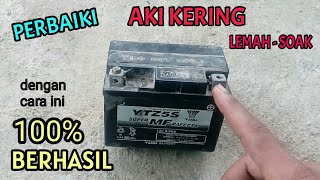 cara memperbaiki aki kering yang tidak bisa menyimpan setrum