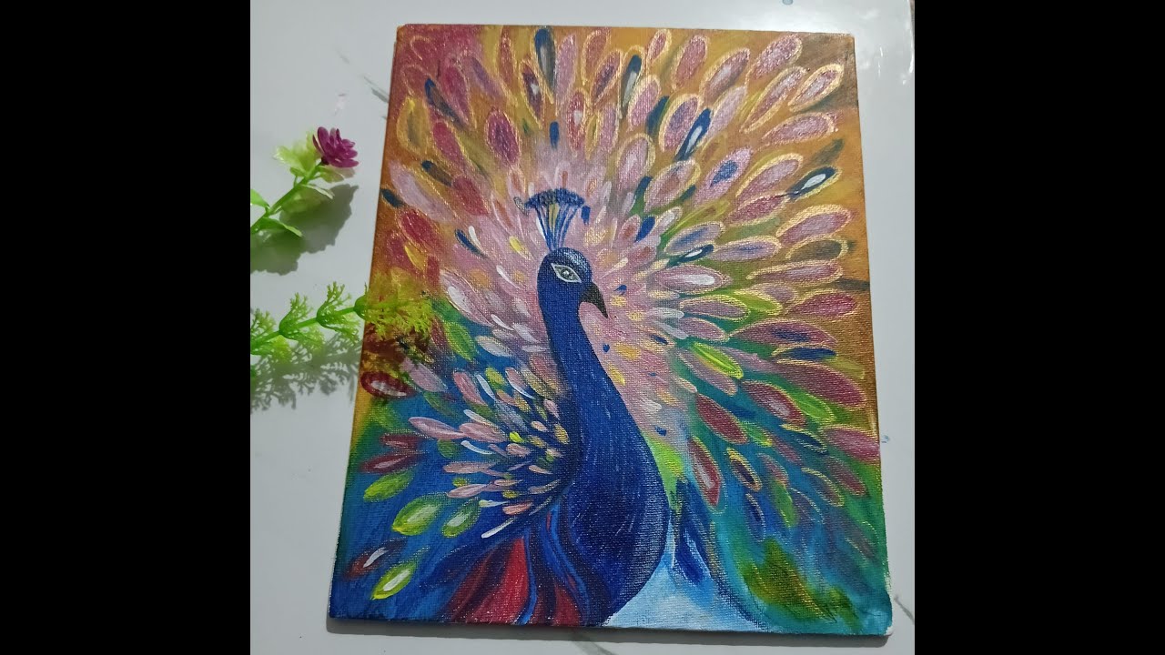 Peacock Acrylic Painting - YouTube