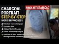 Step-by-Step Charcoal Portrait Drawing | Realistic WIP Art | Artist Process Revealed