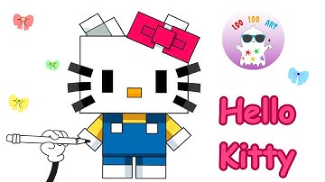 How to Draw Hello Kitty in Minecraft Style | Easy Pixel Art for Kids
