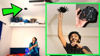 WALL SPIDER വെച്ച് DUDY PRANK  WITH REMOTE CONTROL UNBOXINGDUDE