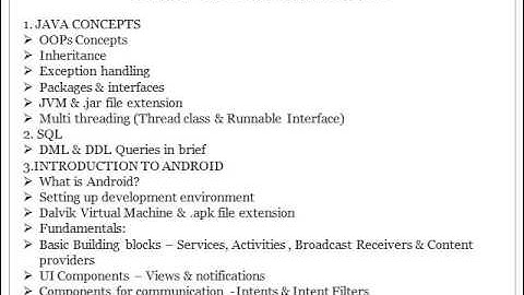 Android Online Training Course Content | Global Online Trainings