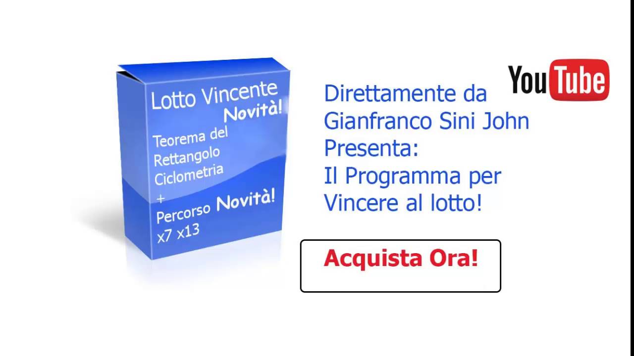 come vincere al lotto con i miei programmi lotto superenalotto 10 e lotto vincente ciclometria ecc.