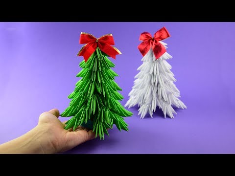 Как сделать елку из цветной бумаги в технике модульное оригами  Пошаговая сборка