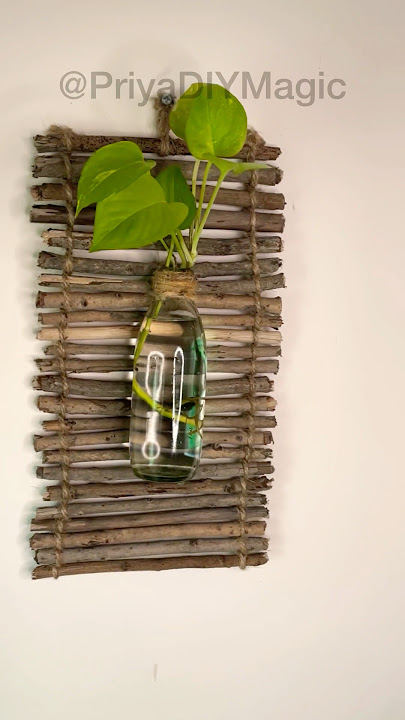 DIY Hanging Planter from a Glass Bottle in Minutes! 🌿 Easy, Upcycled, and Stylish! #ecodecor #viral