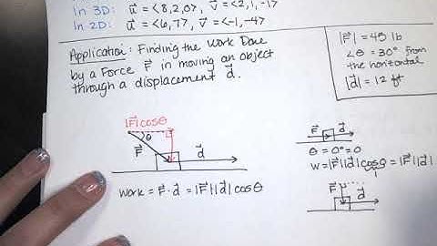 13. Dot Product - Part 5 - Finding Work Done by a Force in Moving an Object through a Displacement