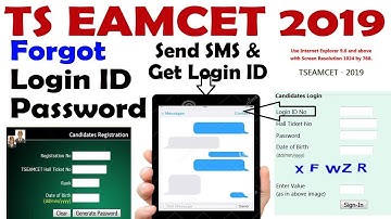 TS EAMCET 2019 |  TS EAMCET Forgot  Login ID  Password
