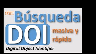 BUSQUEDA DOI DE UN ARTICULO CIENTIFICO | FACIL, FAST VARIOS MISMO TIEMPO Digital Object Identifier)