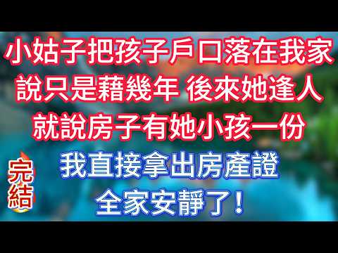 【完結】小姑子把孩子戶口落在我家，說只是藉幾年。後來她逢人就說房子有她小孩一份，我直接拿出房產證，全家安靜了！ #傾聽故事會 #情感故事 #夜讀人生 #故事分享 #正能量 #爽文