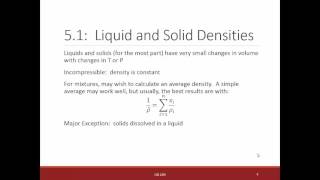 Liquid and Solid Densities