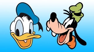 Disney and friends cartoons  Donald, Mickey, Pluto, Goofy