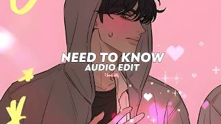 need to know (tiktok version) || doja cat [edit audio]