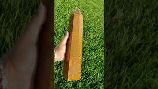 6.3 Lbs Xl Calligraphy Arabic Miriam Elephant Skin Jasper Crystal Stone Tower Has Some Natural Marks