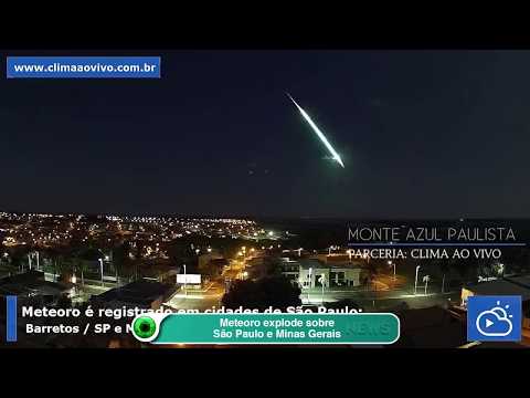 Meteoro explode sobre São Paulo e Minas Gerais