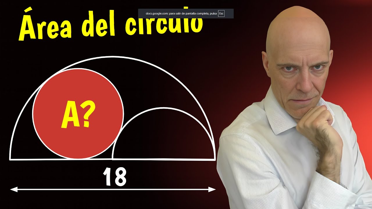 Semicírculo y círculo inscrito | ¿Cuál es el área del círculo?🧐
