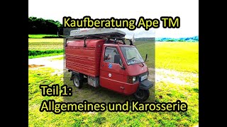 Kaufberatung Ape TM | Teil 1 | allgemeine Grundlagen und Karosserie