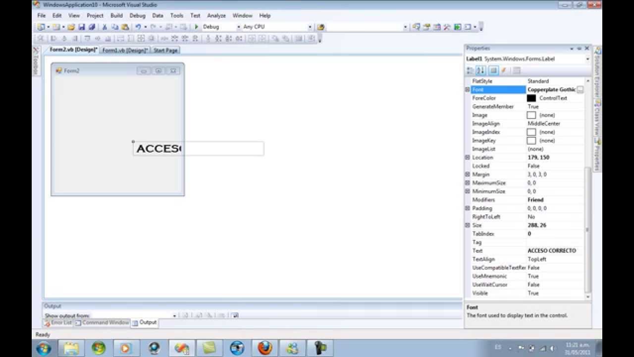 Visual Basic 2008 Poner Password a un Formulario HD [FARANAZA] - YouTube