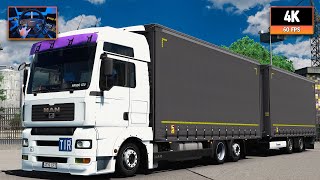 MAN TGA 480 | Lublin - Budapest | ETS2 1.55 4K + Wheel Cam