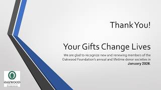 2026 January Oakwood Foundation Donor Recognition