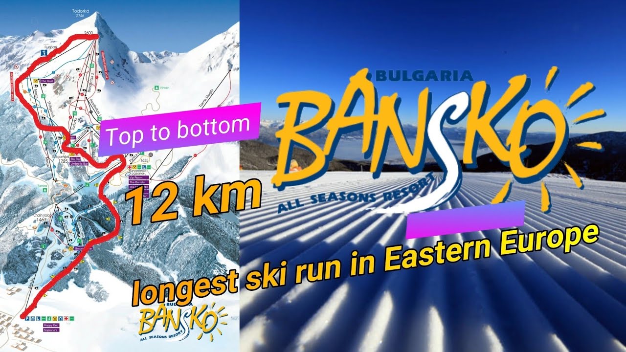 Skiing the Longest Slope in Eastern Europe!  Bansko Ski Road 12km ⛷️🇧🇬