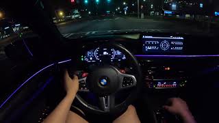 LATE NIGHT POV DRIVE IN MY F90 M5 IN MY NEW TOWN! (I LOVE IT HERE)