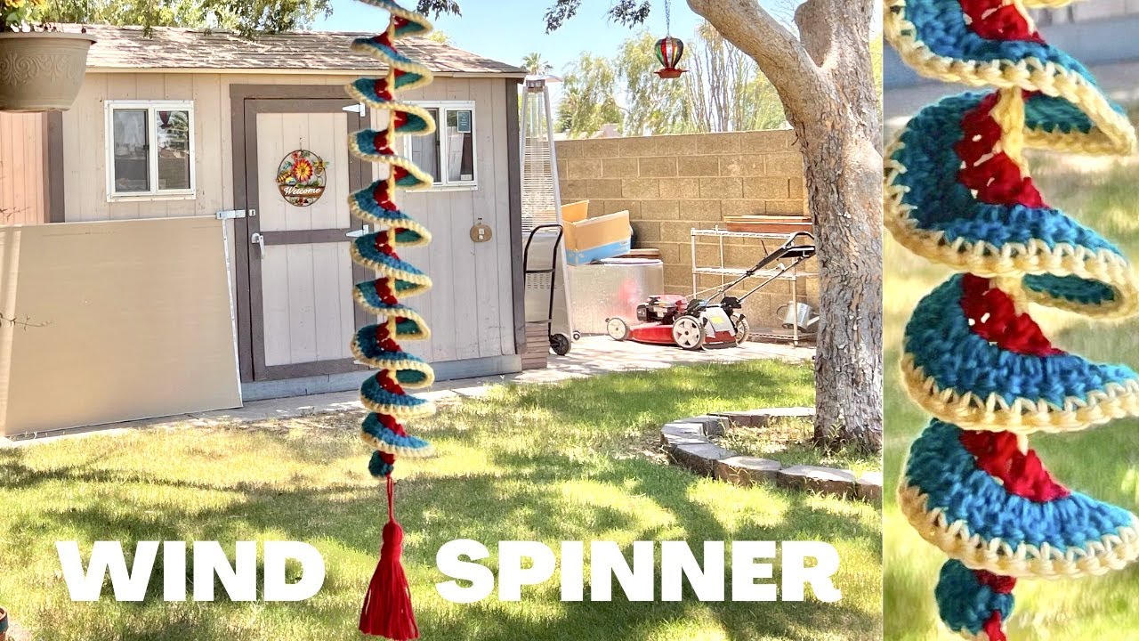 How To Crochet a Fun Wind Spinner With Just Yarn and a Hook!