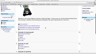 General structure of Moodle (Student)
