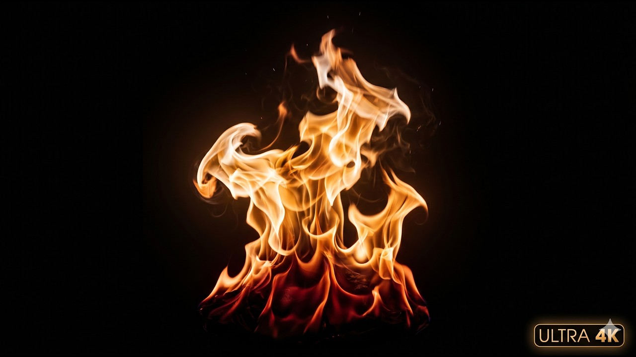 Pure Fire 🔥 1 Hour Flame Video with Crackling Sound | No Music #focus # ...