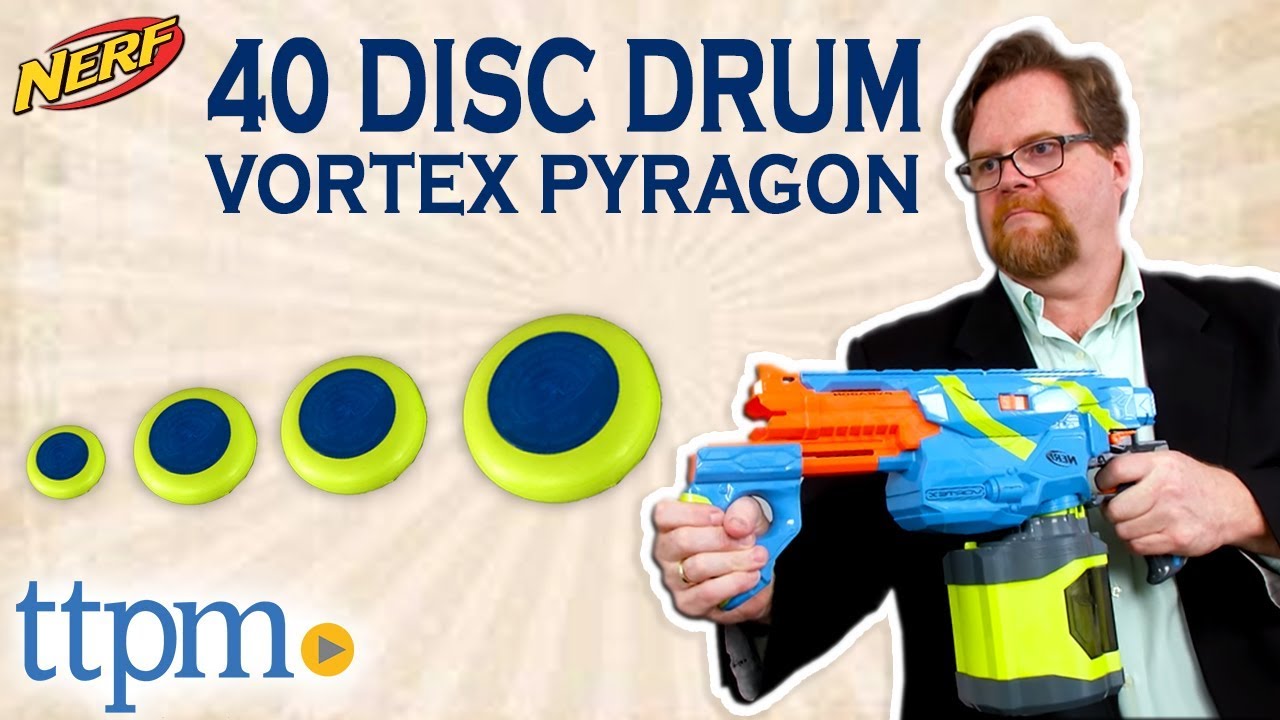Nerf Vortex Pyragon disco redondo de 40 Discos munición Revista Tambor de reemplazo 