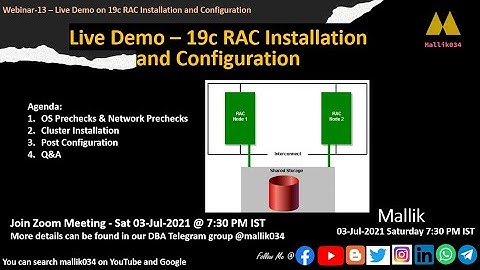 Webinar-13- Live demo on 19c RAC installation and configuration || 19c ASM/Clusterware Installation