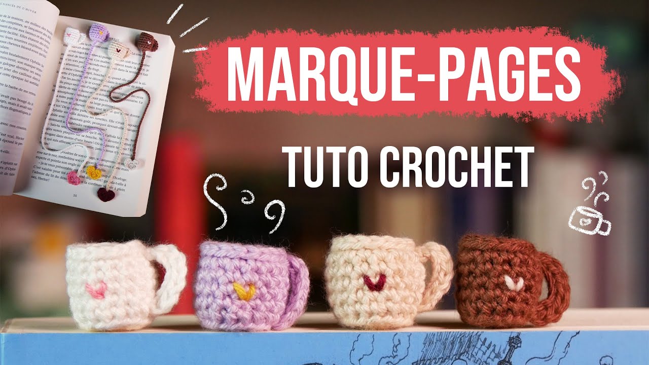Marque-page tasse en crochet 🍵 Idée cadeau facile et rapide