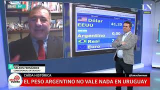 Caída histórica: el peso argentino no vale nada en Uruguay