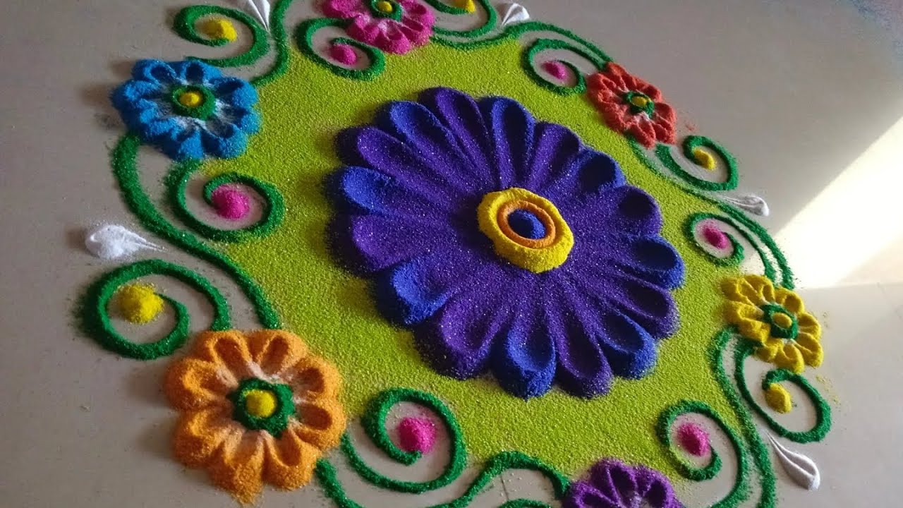 rangoli designs! easy rangoli! fastival rangoli! simple rangoli ...