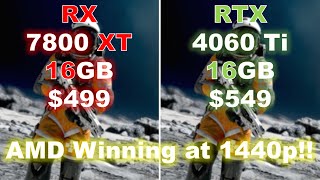 Rx 7800 Xt Vs Rtx 4060 Ti 16gb  Amd Winning At 1440p