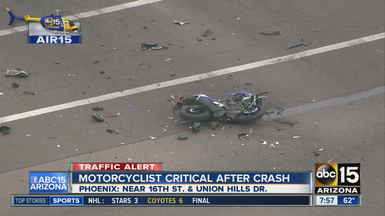 Motorcyclist in critical condition after north Phoenix crash - YouTube