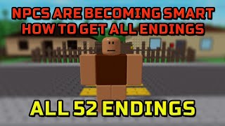 How to get ALL [52] ENDINGS in ROBLOX NPCs are becoming smart! screenshot 5