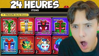 J'ai Farmé les Cadeaux de Noël pendant 24H dans Blox Fruits 🎁❄️ screenshot 4
