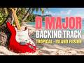 Tropical Masayoshi Takanaka Style Backing Track Jam in D | Island Fusion | Chord Changes | EASY!