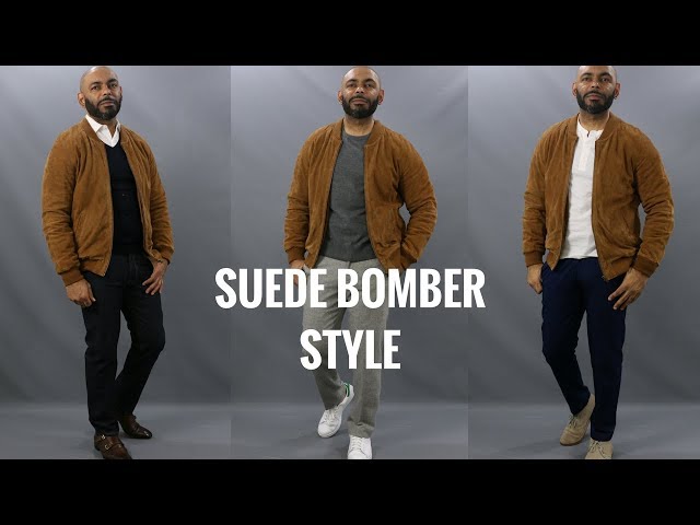 How To Wear A Suede Bomber Jacket/How To Style A Brown Suede Bomber Jacket  
